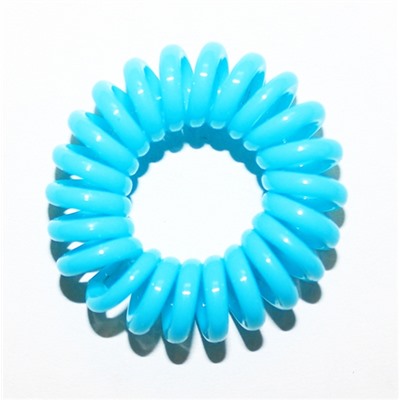 Резинка-пружинка для волос силиконовая голубая 3 см №217