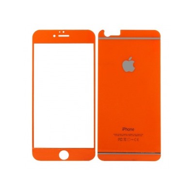 Защитное стекло цветное Glass комплект для Apple iPhone 6 (оранжевый) 57188